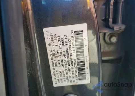2011 Acura Tsx from USA, damaged, VIN JH4CU2F64BC006697
